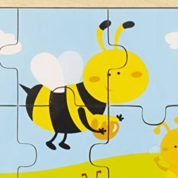 VIGA 24 Pcs Flat Wooden Puzzle w/Tray -Park Insects New Sealed For Age 2+ - Picture 6 of 16